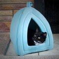 Petmaker Petmaker 80-TB8801-BLU Cozy Kitty Tent Igloo Plush Cat Bed - Blue 80-TB8801-BLU